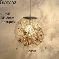 Lampe Boule Glass Leaves | Marco Lucetti Doré - 20cm