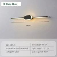 Lampe d'Applique Murale LED Moderne 60CM Miroir Lumineux À Bande Longue - Base Carrée  | Marco Lucetti LWL040 B Blanc 60cm / Lumière neutre