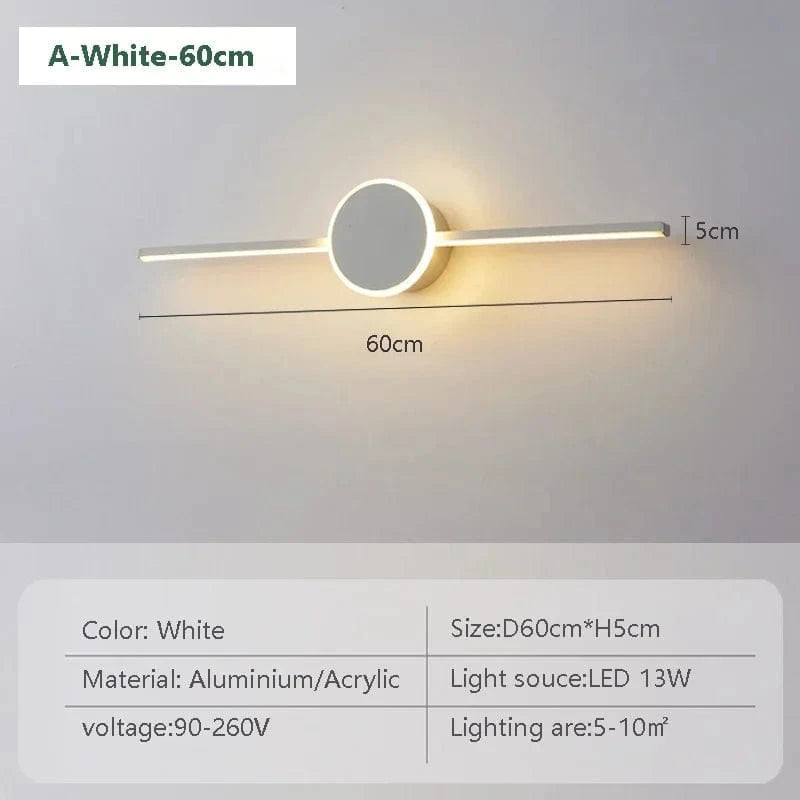 Lampe d'Applique Murale LED Moderne 60CM Miroir Lumineux À Bande Longue - Base Carrée  | Marco Lucetti LWL040A Blanc 60cm / Lumière neutre