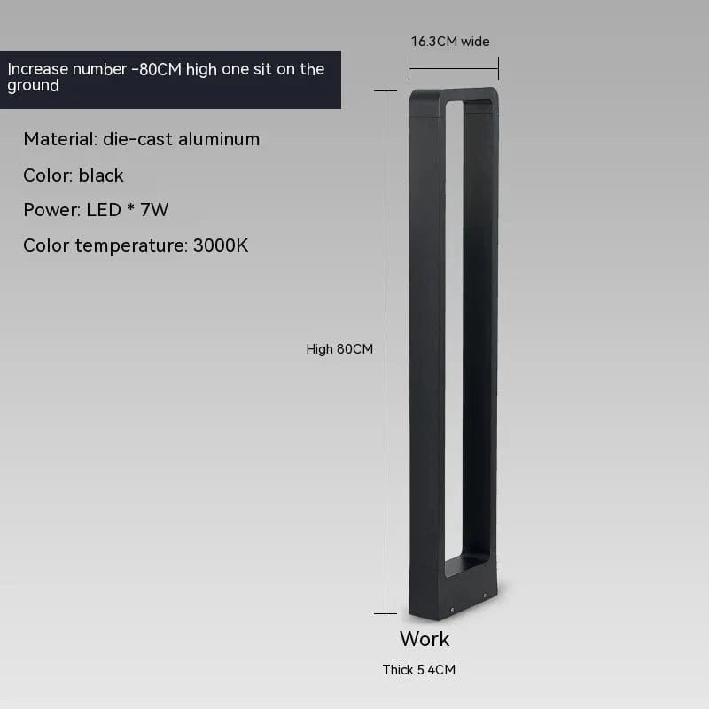 Lampe d'éclairage LED10W pour pelouse en alliage d'aluminium - Style chinois | Marco Lucetti Lumière naturelle / Assise au sol 80 cm