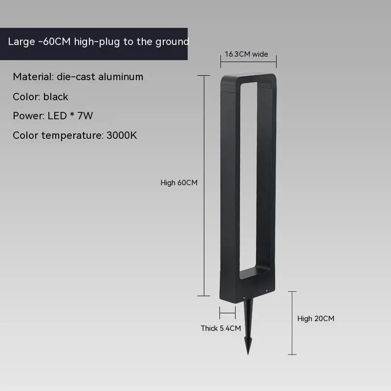 Lampe d'éclairage LED10W pour pelouse en alliage d'aluminium - Style chinois | Marco Lucetti Lumière naturelle / Prise de terre 60cm
