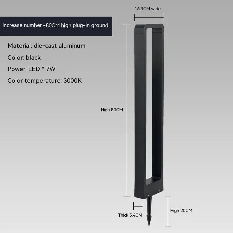 Lampe d'éclairage LED10W pour pelouse en alliage d'aluminium - Style chinois | Marco Lucetti Lumière naturelle / Prise de terre 80cm