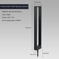 Lampe d'éclairage LED10W pour pelouse en alliage d'aluminium - Style chinois | Marco Lucetti Lumière naturelle / Prise de terre 80cm