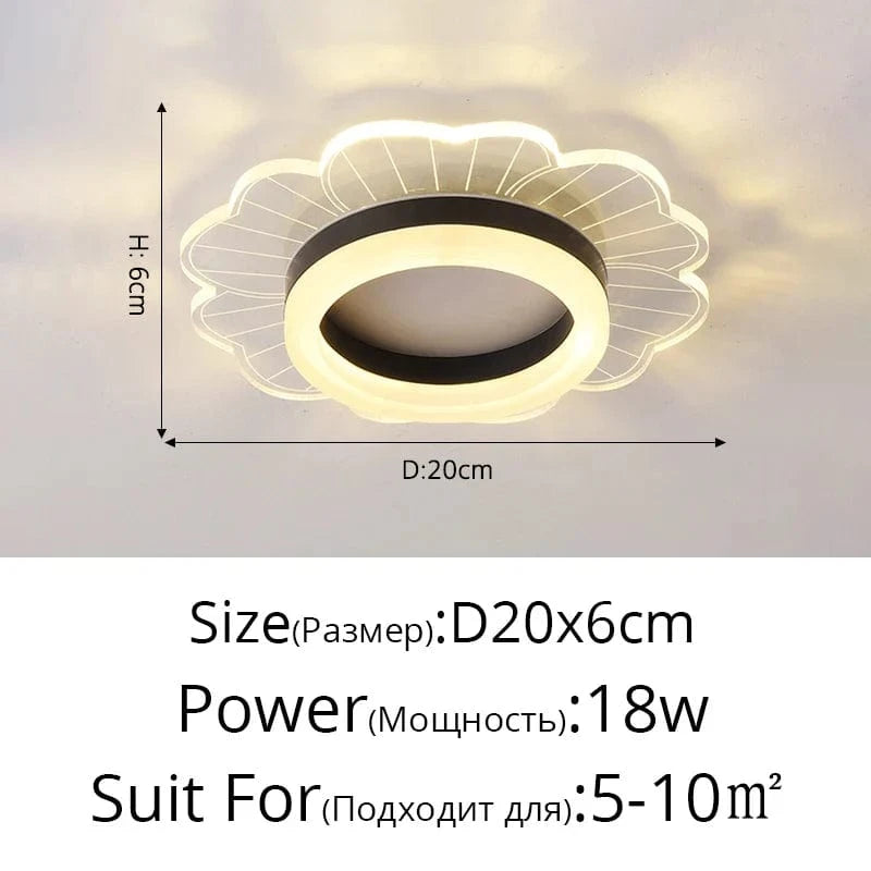 Lampe d'entrée nordique moderne et créative | Marco Lucetti Noir styleB D20x6cm / 3 couleurs sans télécommande