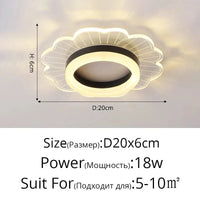 Lampe d'entrée nordique moderne et créative | Marco Lucetti Noir styleB D20x6cm / 3 couleurs sans télécommande