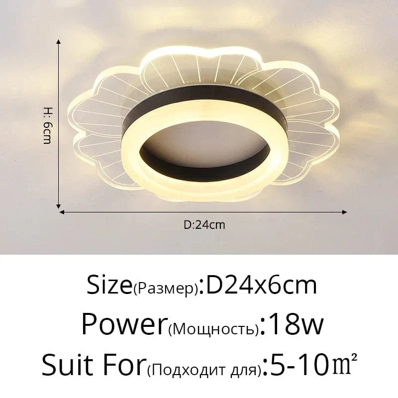 Lampe d'entrée nordique moderne et créative | Marco Lucetti Noir styleB D24x6cm / 3 couleurs sans télécommande