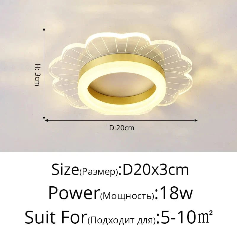 Lampe d'entrée nordique moderne et créative | Marco Lucetti Style doré A D20x3cm / 3 couleurs sans télécommande