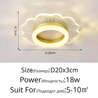 Lampe d'entrée nordique moderne et créative | Marco Lucetti Style doré A D20x3cm / 3 couleurs sans télécommande