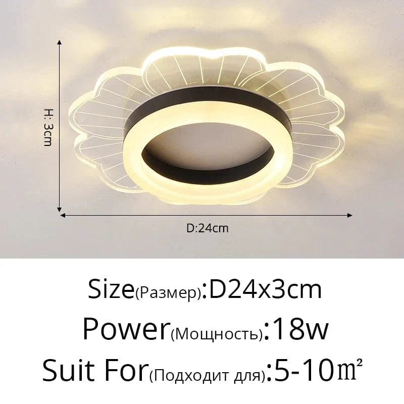 Lampe d'entrée nordique moderne et créative | Marco Lucetti Style noirA D24x3cm / 3 couleurs sans télécommande