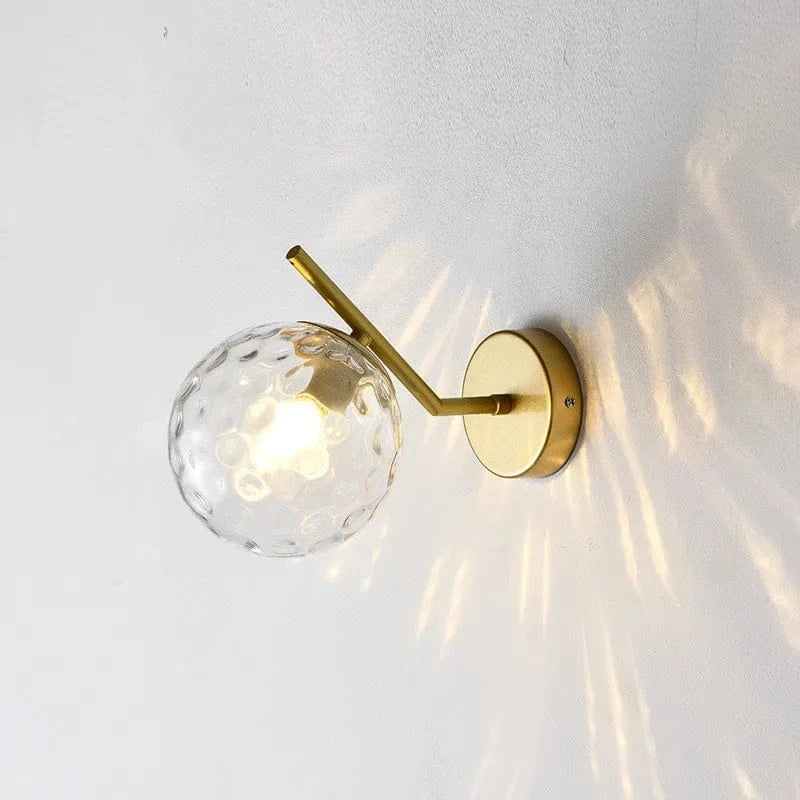Lampe de applique murale LED boule de verre postmoderne - Élégance Luxe Gold | Marco Lucetti