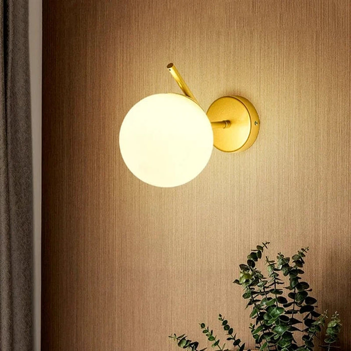 Lampe de applique murale LED boule de verre postmoderne - Élégance Luxe Gold | Marco Lucetti