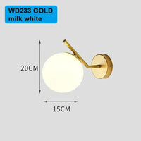 Lampe de applique murale LED boule de verre postmoderne - Élégance Luxe Gold | Marco Lucetti Noir lait blanc 1 / Blanc chaud (2700-3500K)