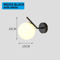 Lampe de applique murale LED boule de verre postmoderne - Élégance Luxe Gold | Marco Lucetti Noir lait blanc / Blanc chaud (2700-3500K)