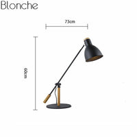 Lampe de bureau à LED ajustable, design métal et bois | Marco Lucetti