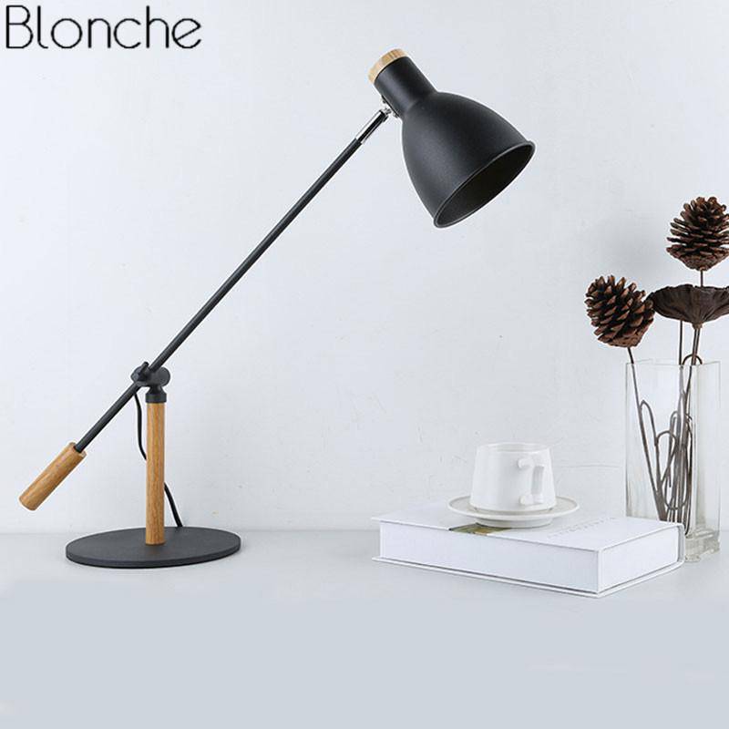 Lampe de bureau à LED ajustable, design métal et bois | Marco Lucetti