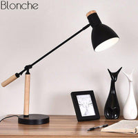 Lampe de bureau à LED ajustable, design métal et bois | Marco Lucetti