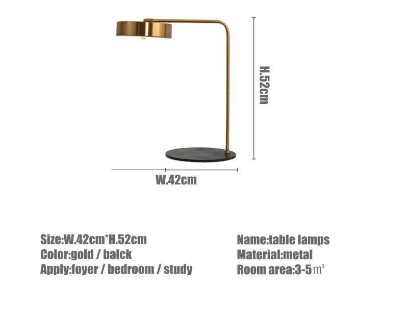 Lampe de bureau doré arrondi Study Gold Coast | Marco Lucetti