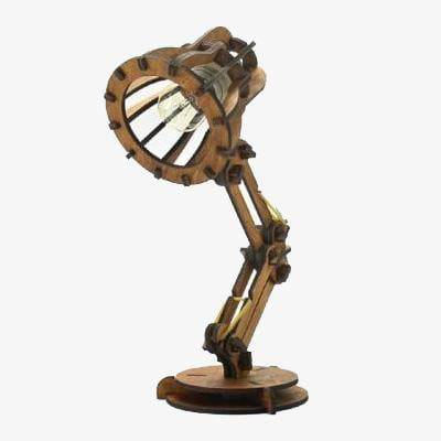 Lampe de bureau en bois style Pixar rustique - Élégance naturelle | Marco Lucetti