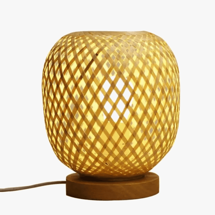 Lampe de bureau en rotin et bambou vintage - Décoration bois | Marco Lucetti