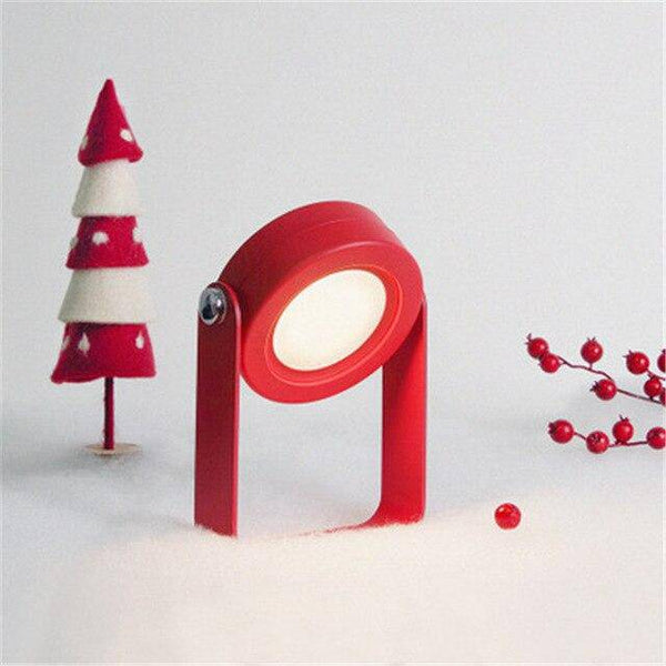 Lampe de bureau et chevet design à LED avec support en bois orientable | Marco Lucetti Rouge