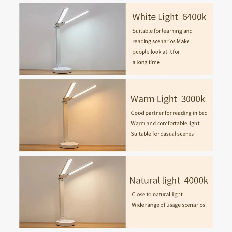 Lampe de Bureau LED Tactile 3 Niveaux - Veilleuse USB Rechargeable