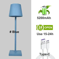 Lampe de bureau LED en alliage d'aluminium - Rechargeable via USB | Marco Lucetti Bleu