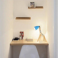 Lampe de bureau LED en bois Girafe, design moderne | Marco Lucetti Bleu