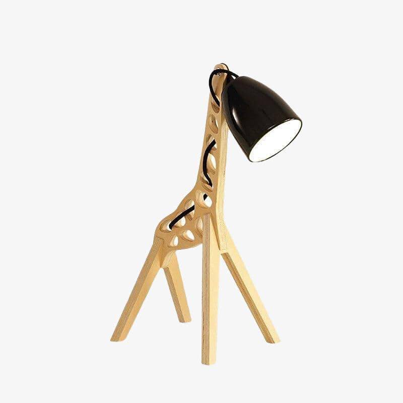 Lampe de bureau LED en bois Girafe, design moderne | Marco Lucetti Noir