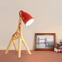 Lampe de bureau LED en bois Girafe, design moderne | Marco Lucetti Rouge