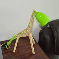 Lampe de bureau LED en bois Girafe, design moderne | Marco Lucetti Vert