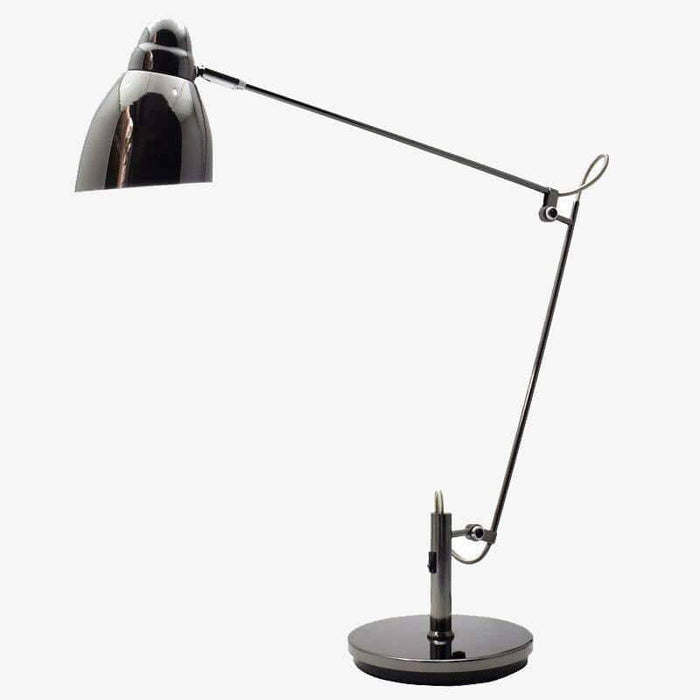 Lampe de bureau LED en métal avec abat-jour rond, style moderne | Marco Lucetti