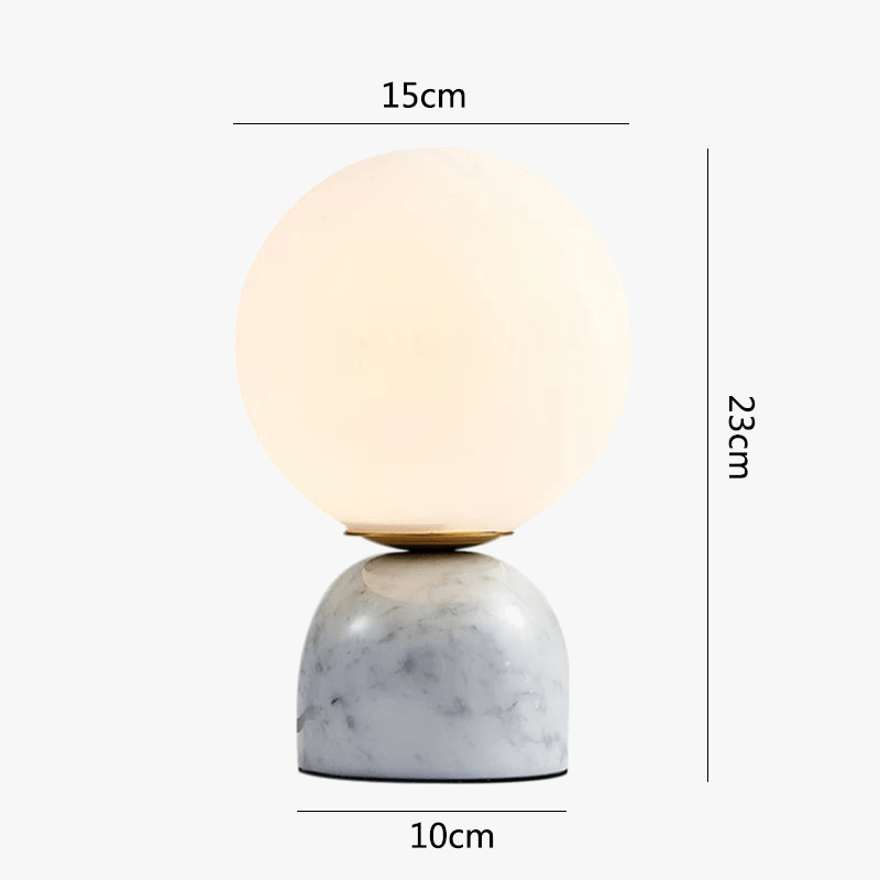 Lampe de bureau LED moderne en marbre et verre design | Marco Lucetti