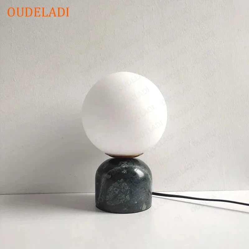 Lampe de bureau LED moderne en marbre et verre design | Marco Lucetti