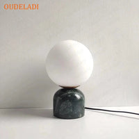 Lampe de bureau LED moderne en marbre et verre design | Marco Lucetti