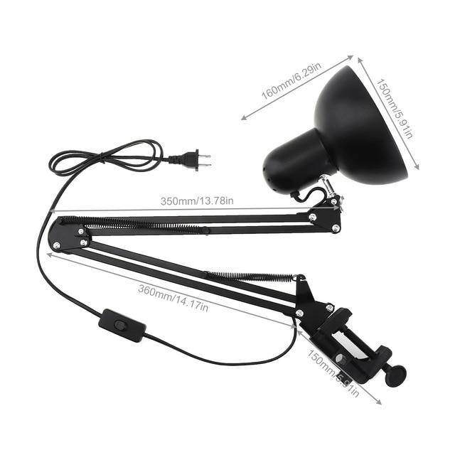 Lampe de bureau LED noire avec pince et bras articulé | Marco Lucetti