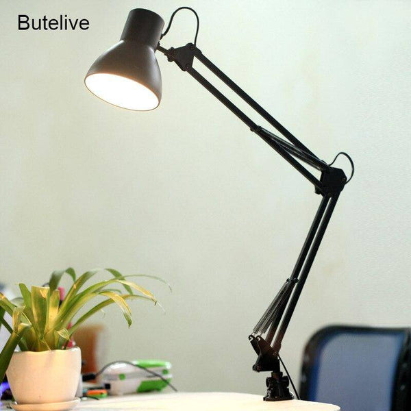 Lampe de bureau LED noire avec pince et bras articulé | Marco Lucetti