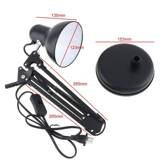 Lampe de bureau LED noire avec pince et bras articulé | Marco Lucetti A / Socle arrondi