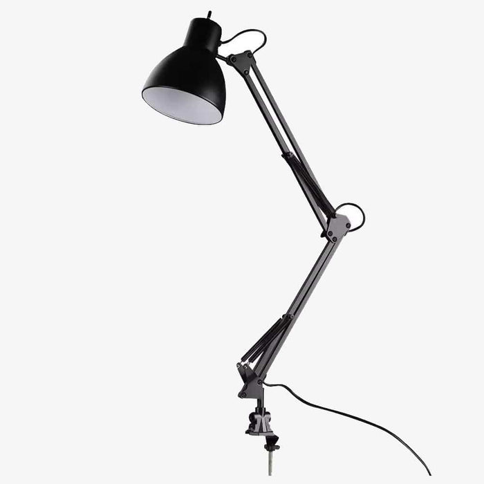 Lampe de bureau LED noire avec pince et bras articulé | Marco Lucetti A / Vis en métal