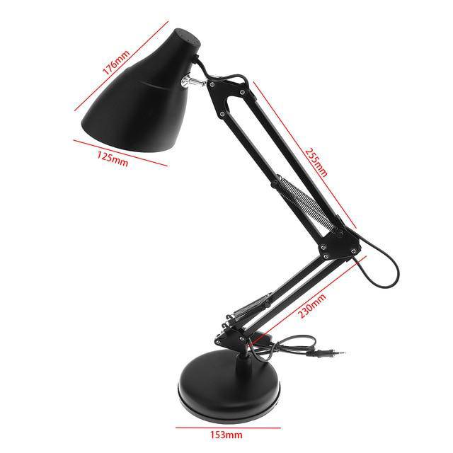Lampe de bureau LED noire avec pince et bras articulé | Marco Lucetti B / Socle arrondi