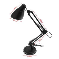 Lampe de bureau LED noire avec pince et bras articulé | Marco Lucetti B / Socle arrondi