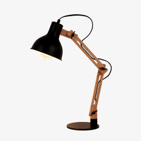 Lampe de bureau Vaz en bois articulée