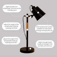 Lampe de bureau nordique en bois et métal | Marco Lucetti