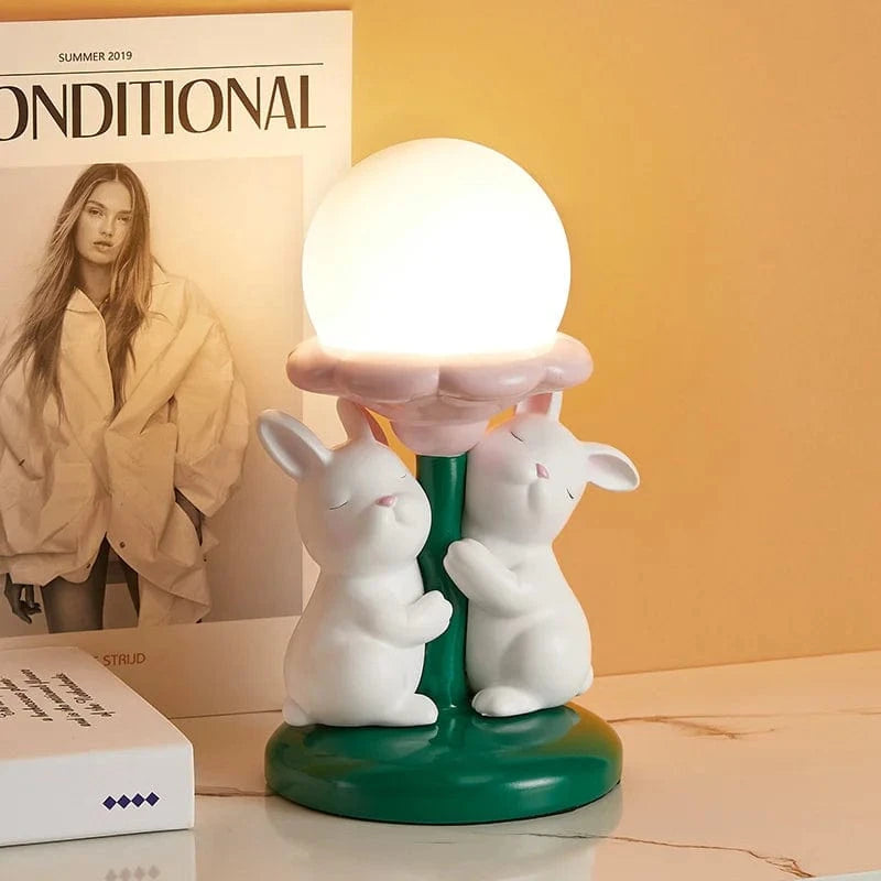 Lampe de bureau nordique kawaii Lapin en Résine | Marco Lucetti B