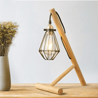 Lampe de bureau ou chevet : bois et cage métal | Marco Lucetti
