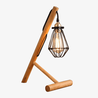 Lampe de bureau ou chevet : bois et cage métal | Marco Lucetti