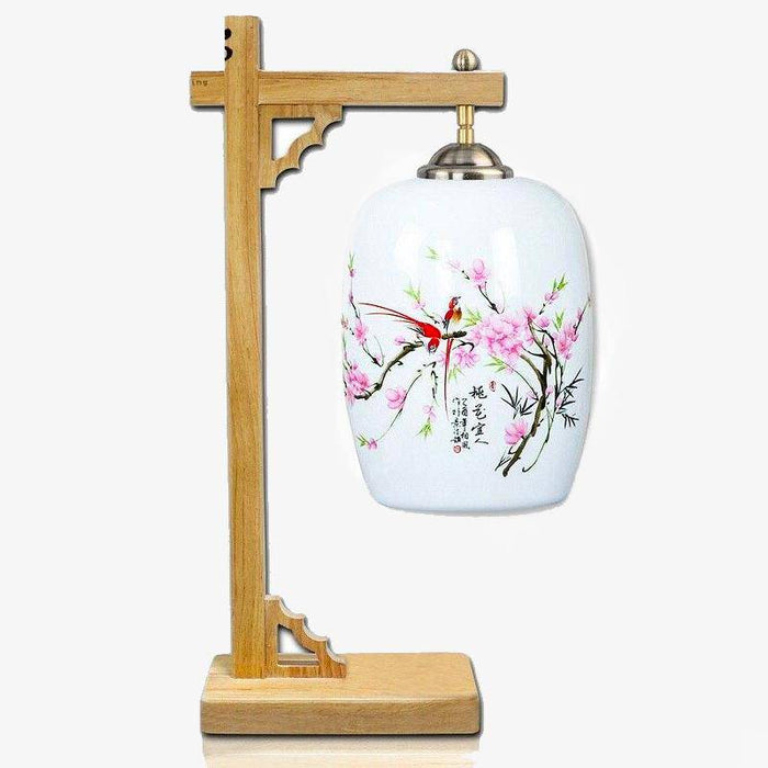 Lampe potence chinoise en bois