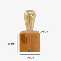 Lampe de bureau ou de chevet avec socle en bois cubique | Marco Lucetti EU