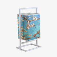 Lampe de bureau rétro blanche en tissu et métal Miot