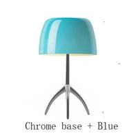 Lampe de bureau trépied postmoderne par un styliste italien renommé | Marco Lucetti Cuivre et bleu 1 / Petit 20x35cm