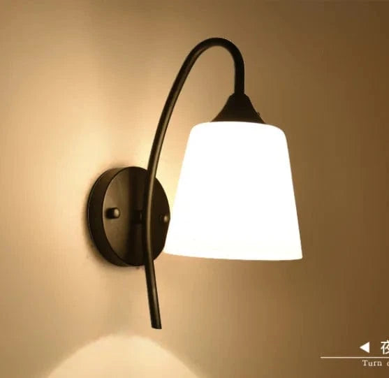 Lampe de chevet américaine antique en verre et fer LED pour hôtel de luxe | Marco Lucetti Noir B / Sans blub